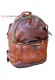 Vintage men's backpack in genuine brown leather Firenze