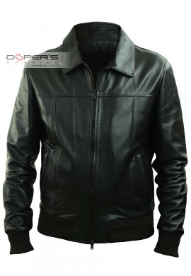 Leather jacket for men model GeorgeNeck Bomber 