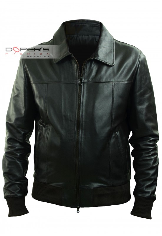 Giubbotto Pelle Uomo Mod. George Neck Bomber