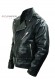 Chiodo Varian giacca nera in vera pelle Dopers vista di lato