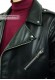 Chiodo Varian giacca nera in vera pelle Dopers focus sul collo