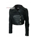 Double-breasted genuine leather jacket - Ilary