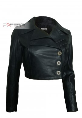 Double breasted leather biker jacket Ilary Dopers