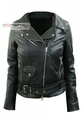 Front photo of the Genuine leather Biker jacket Doper'S Mara