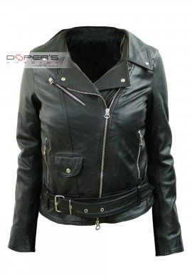 Genuine leather short Biker jacket - Mara