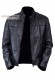 Front photo of the George x45 Doper'S black leather jacket