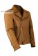 Side photo of the Jack Doper'S genuine leather jacket in tan colour