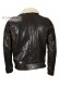 Back photo of the Fury Doper'S shearling collar leather jacket in dark brown