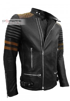 Side photo of the Kim Raider Doper'S men's leather jacket