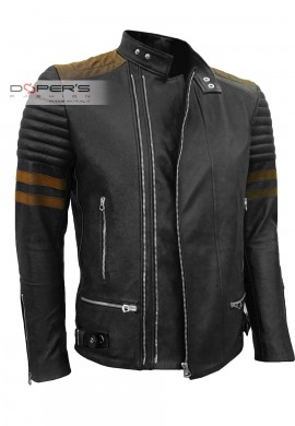 Side photo of the Kim Raider Doper'S men's leather jacket