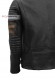 Photo of the back of the Kim Raider Doper'S men's leather jacket and sleeve