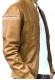 Side photo of the Zac Doper'S tan leather jacket
