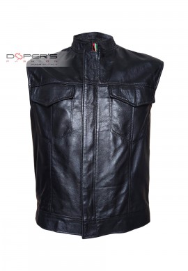 Front photo of the Xander Doper's genuine leather vest