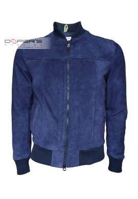 Back photo of Zac Capri Dopers blue genuine suede jacket