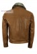 Back photo of the Fury Doper'S genuine leather jacket with shearling collar in tan colour