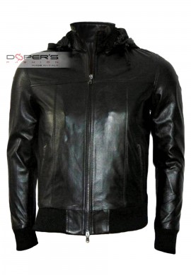 Front photo of the George Cap Doper'S genuine leather bomber jacket