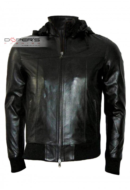 Front photo of the George Cap Doper'S genuine leather bomber jacket