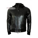 Leather jacket for men Model Bomber George Cap