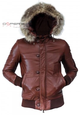 Front photo of the George Cap USA Doper'S genuine leather jacket