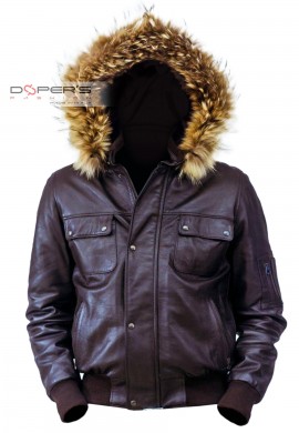 Leather jacket for men model Bomber Bear