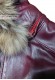 Clara Doper'S purple leather jacket with removable shearling hood
