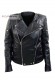 Front photo of the right closure of Sally Doper'S women's leather jacket with double closure