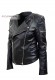 Side photo of the right closure of Sally Doper'S women's leather jacket with double closure