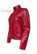 Side photo of the Iris Doper'S women's leather jacket in red