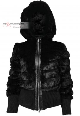 Front photo of the Ivana Doper'S women's fur bomber jacket