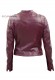 Back photo of the Niky Doper'S purple women's leather jacket