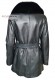 Back photo of the Kiev women's long leather jacket with belt and fur collar Doper'S