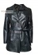 Front photo of the Kiev women's long leather jacket with belt Doper'S