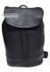 Front photo of the Freeland model leather backpack black color