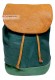 Front photo of the Freeland model leather backpack blue green color