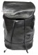 Front photo of the Freeland model leather backpack lucid black color