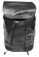 Front photo of the Freeland model leather backpack lucid black color