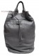 Front photo of the Urban model leather backpack grey color