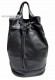 Front photo of the Urban model leather backpack black color