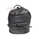 Vintage men's backpack in genuine brown leather Firenze