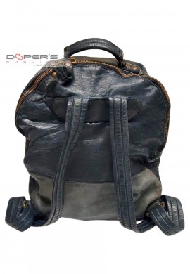 Vintage men's backpack in genuine brown leather Firenze