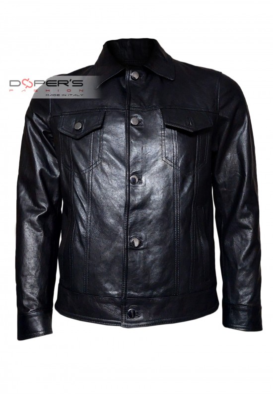 Men's leather jacket Elvis model front