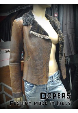 Giacca in Pelle Shearling Donna Modello Chiodo  X145