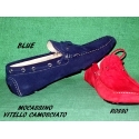 Real Leather Shoes Model Vinci Blue Mocassin